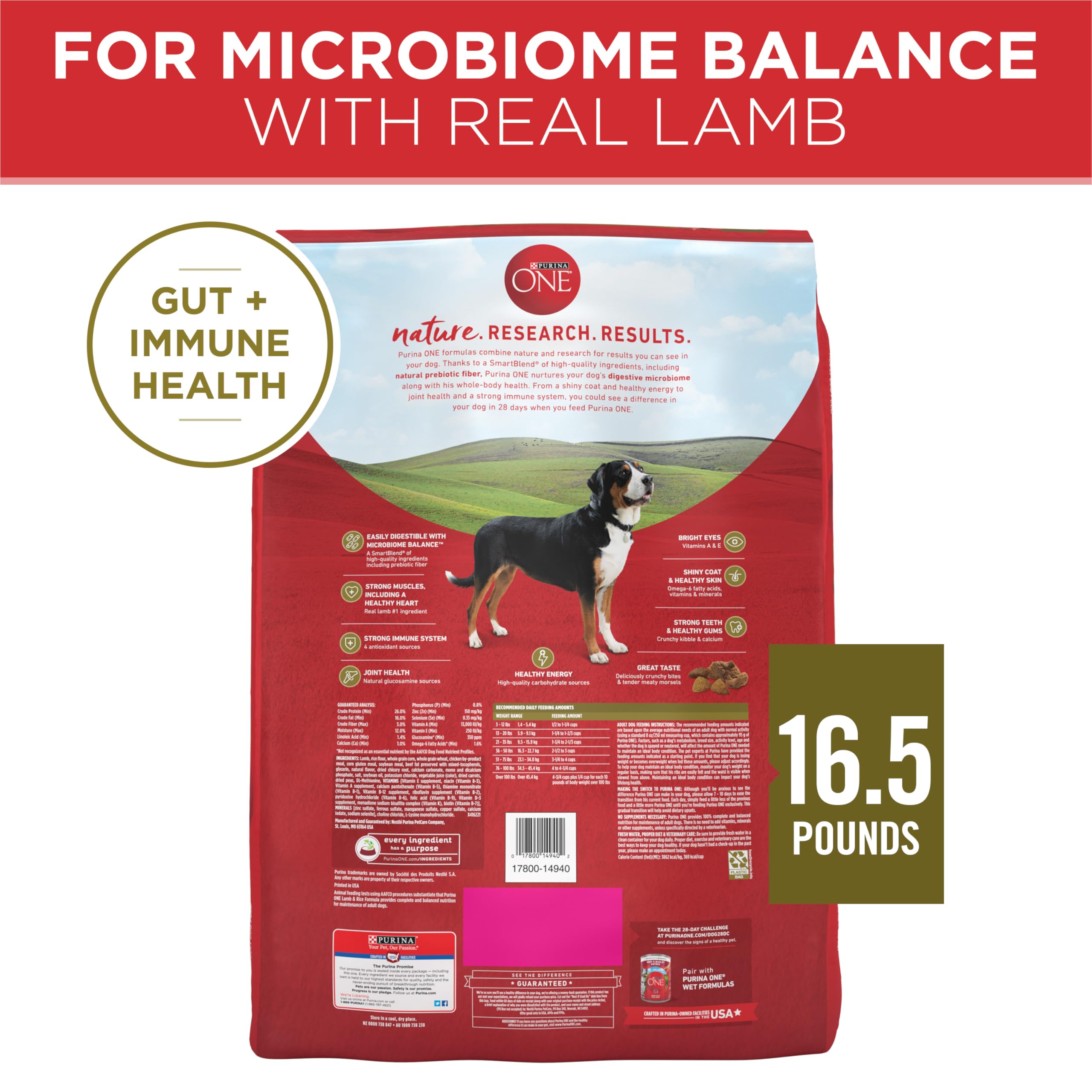 Purina ONE made in USA bag banner signaling quality