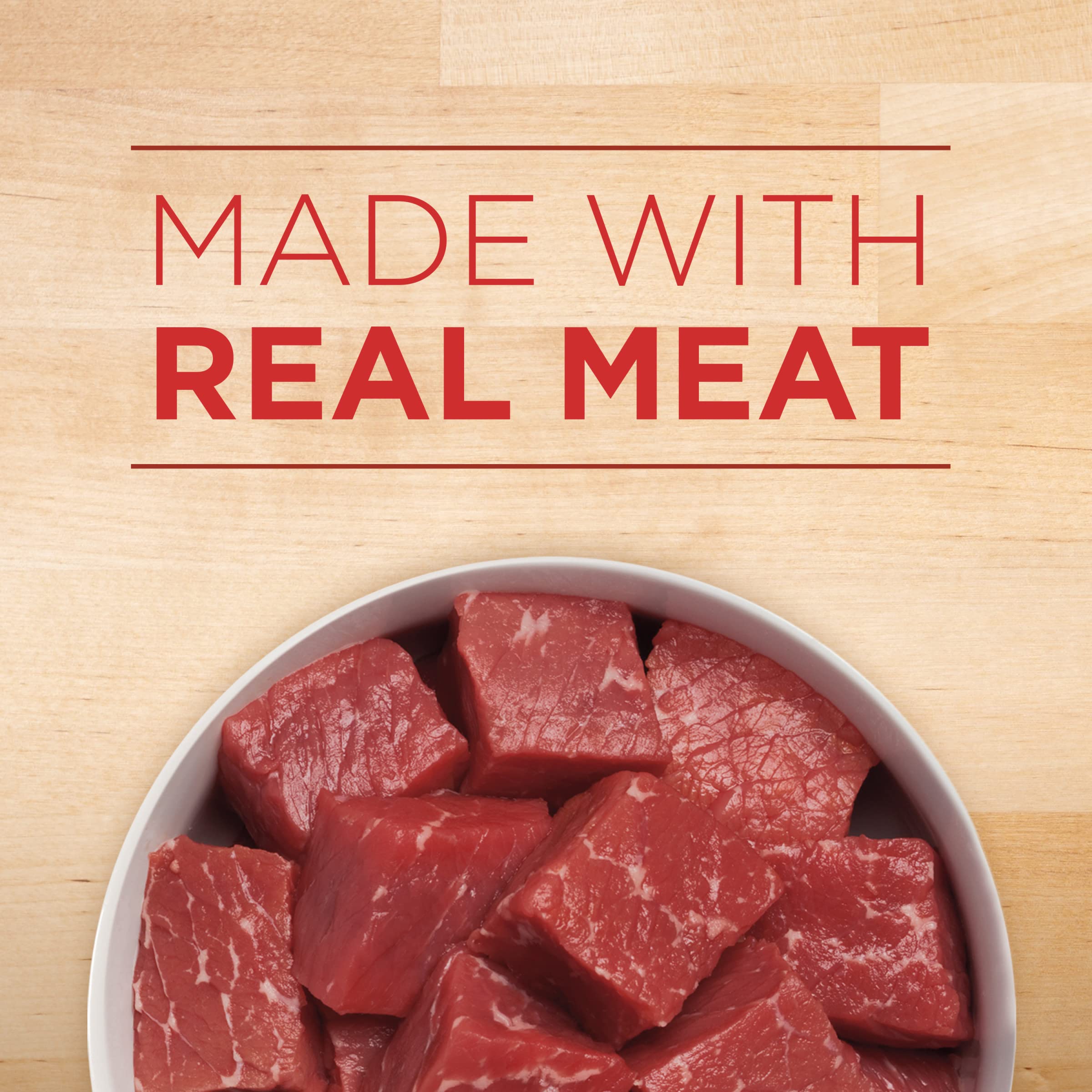 Purina ONE bowl served scene emphasizes complete and balanced nutrition.