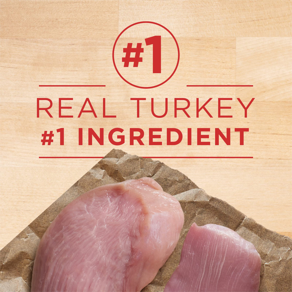 Purina ONE Plus ingredients label featuring turkey and barley
