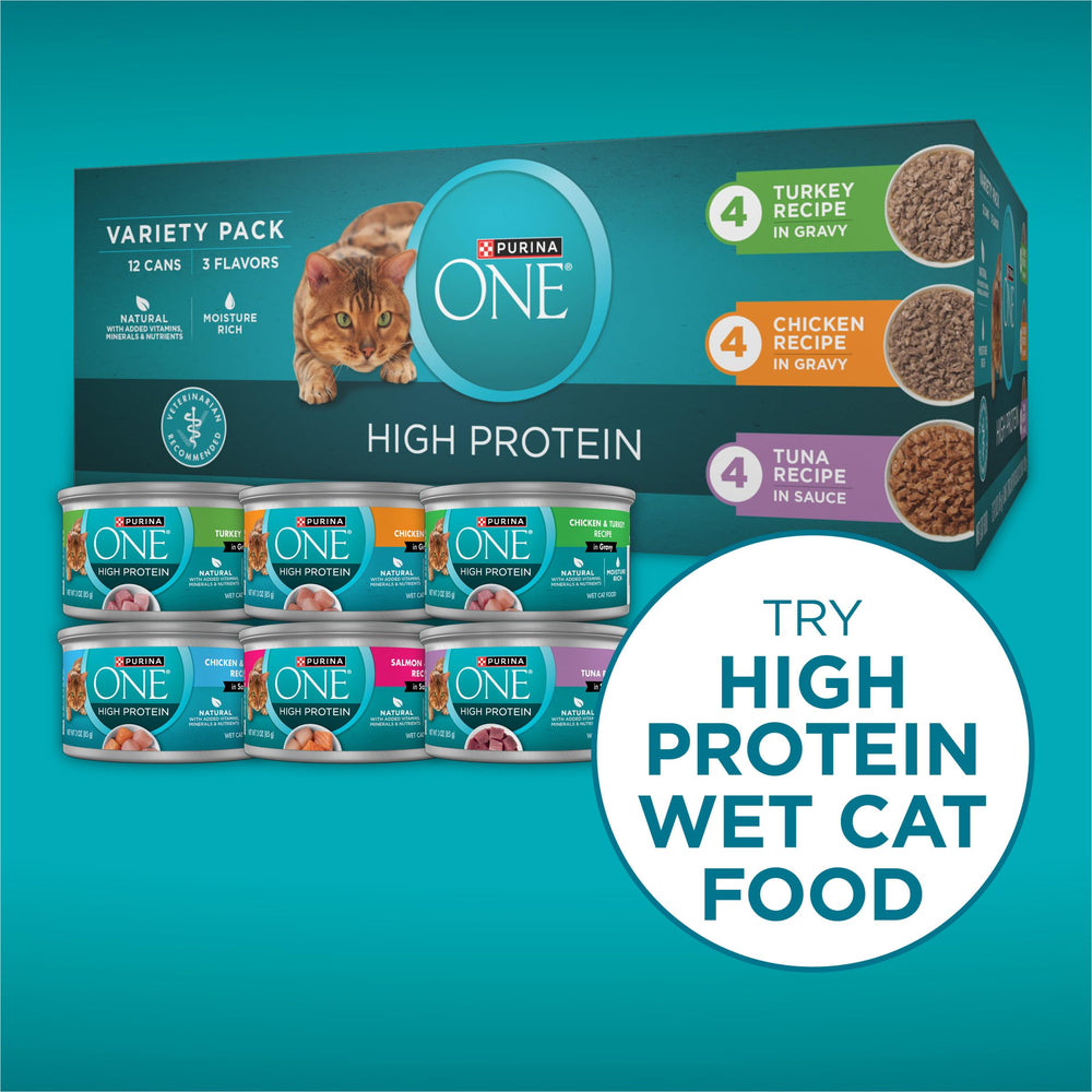 Protein-rich Purina ONE Plus supporting daily activity and lean muscle.