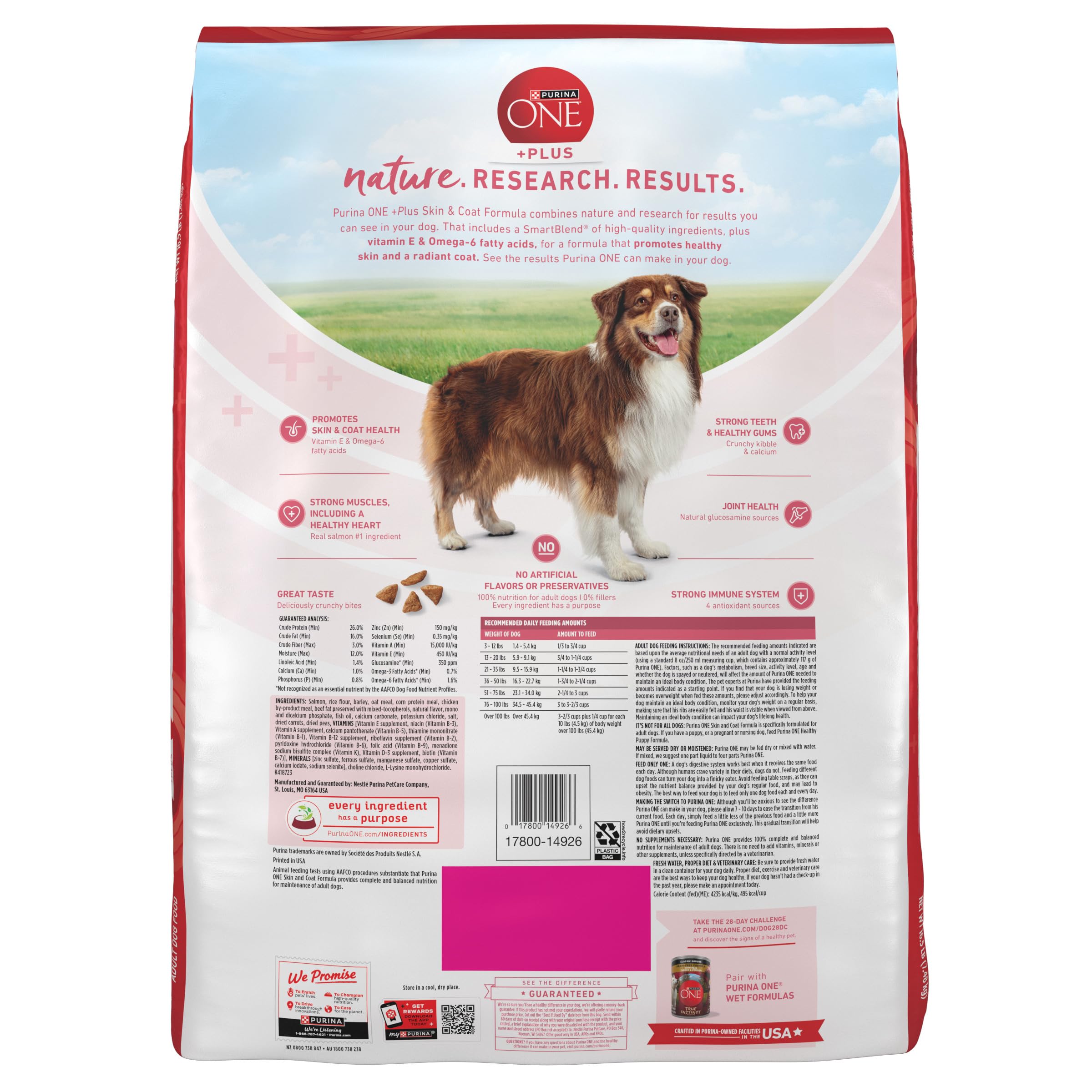Purina ONE +Plus produced in U.S. facilities for quality control.