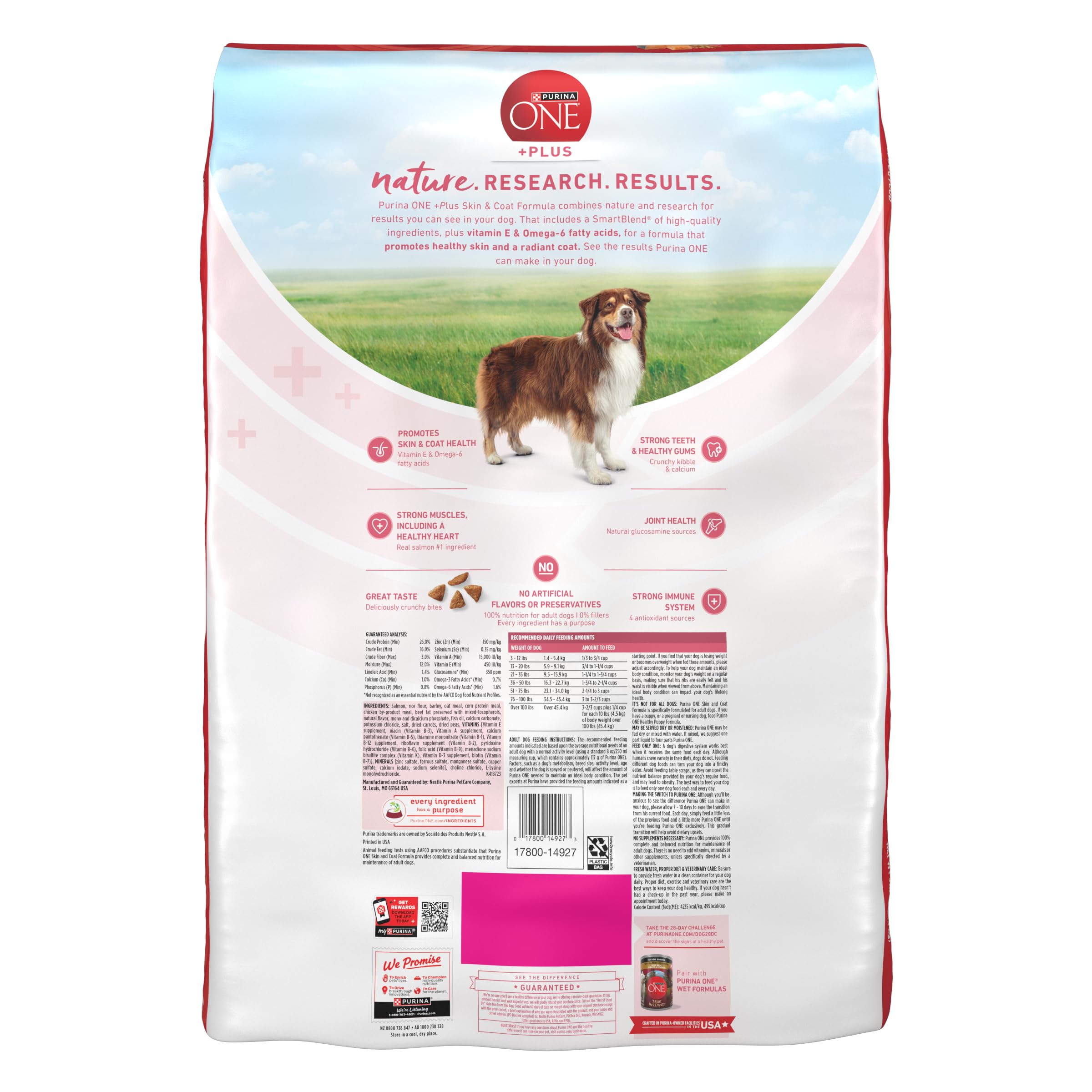 Purina ONE sensitive-stomach formula communicates gentle digestion.