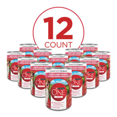 Purina ONE gravy-entree closeup highlighting rich sauce for flavor.