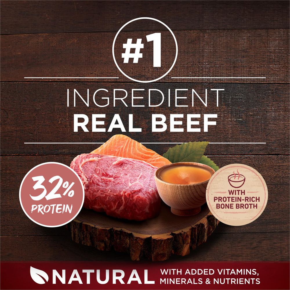 Purina ONE True Instinct bone broth recipe close-up with added vitamins