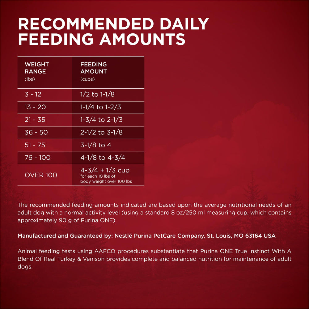 Purina ONE True Instinct crunchy kibble texture suggests satisfying meals
