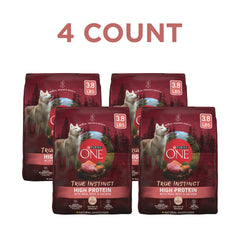 Purina ONE True Instinct kibble close-up highlighting crunchy texture for dental health