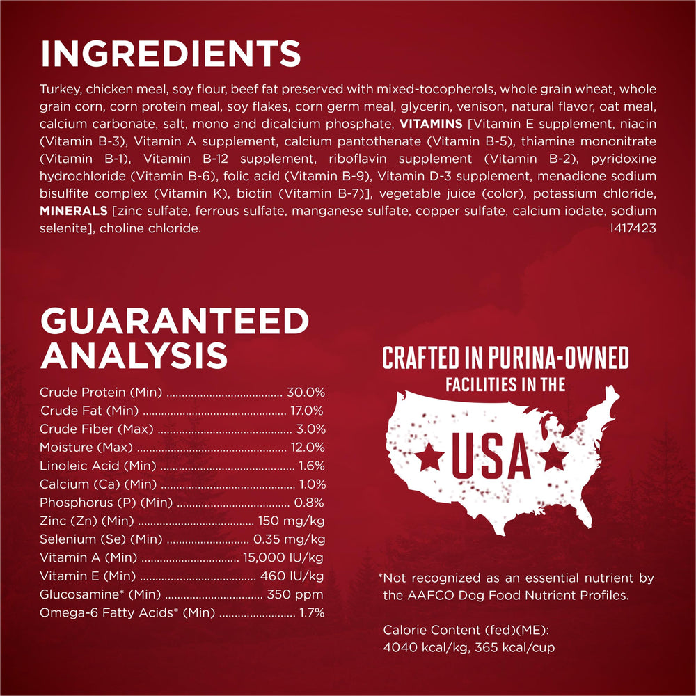Purina ONE True Instinct real venison ingredient highlights quality protein
