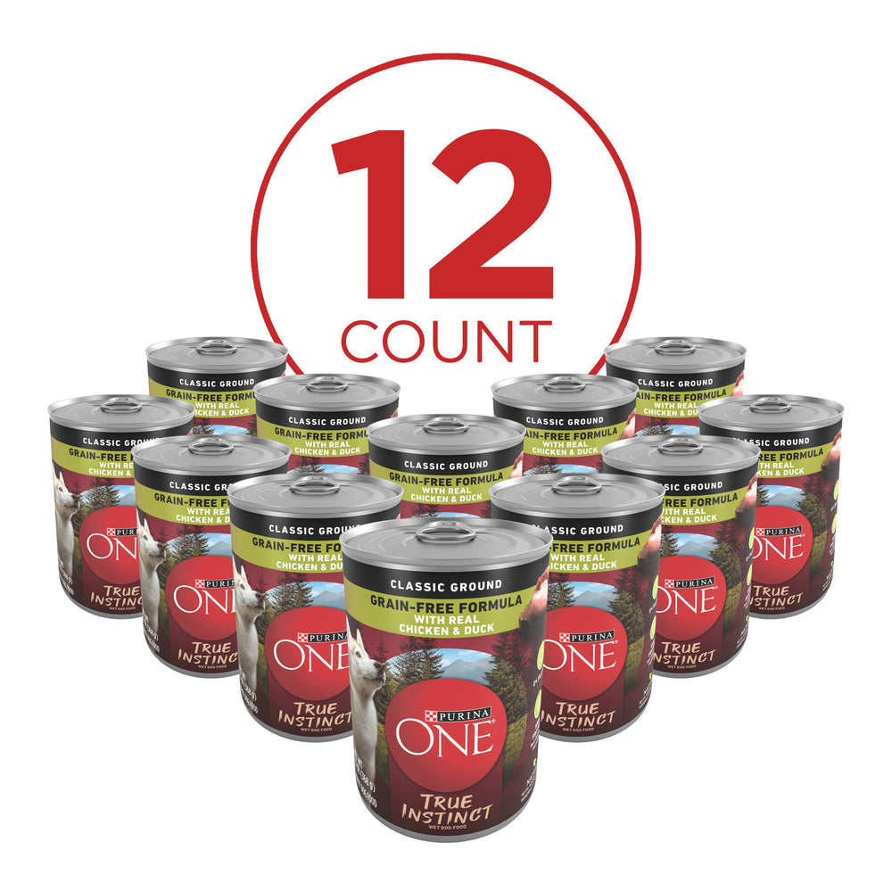 Purina ONE True Instinct grain-free ground texture image highlighting muscle support