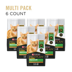 Purina Pro Plan Adult 7 Plus Indoor chicken-rice bag front emphasizing indoor senior nutrition