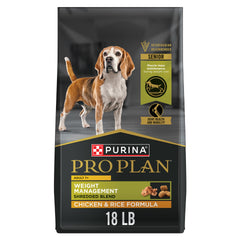 Purina Pro Plan Adult 7 Plus kibble closeup showing real chicken first ingredient for flavor.
