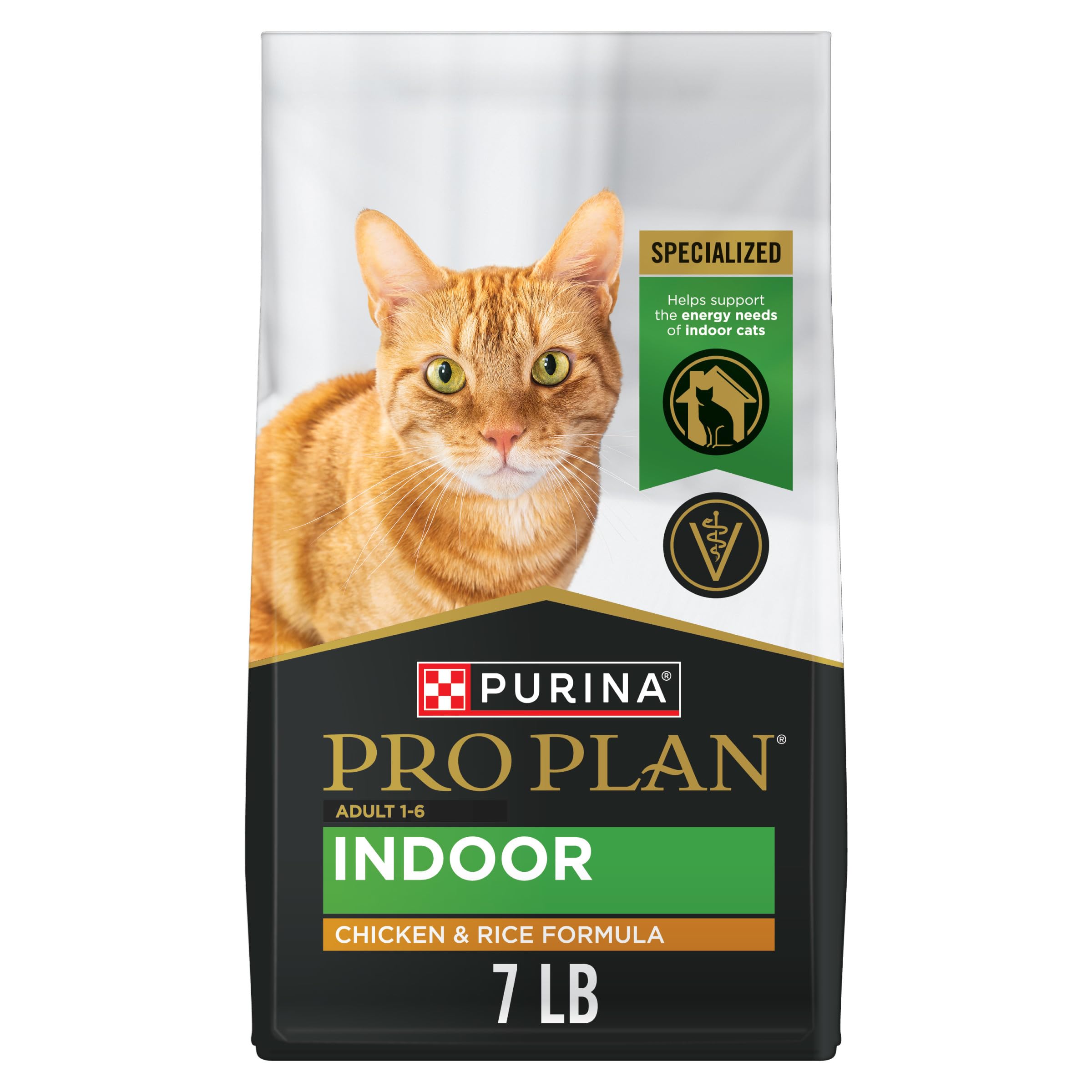 Purina Pro Plan Adult Indoor Chicken and Rice bag 7 lb supports lean muscle
