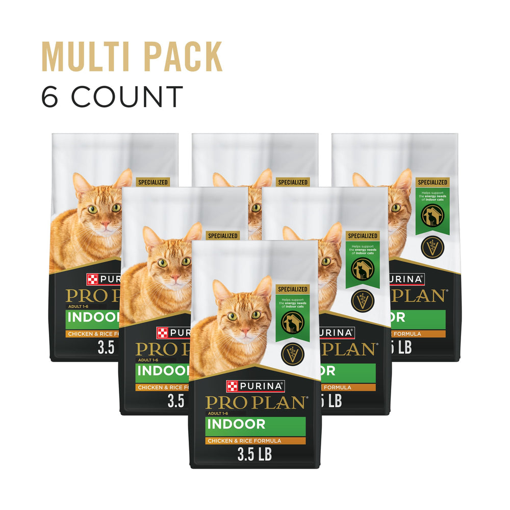 Purina Pro Plan bag close-up highlights real chicken as first ingredient.