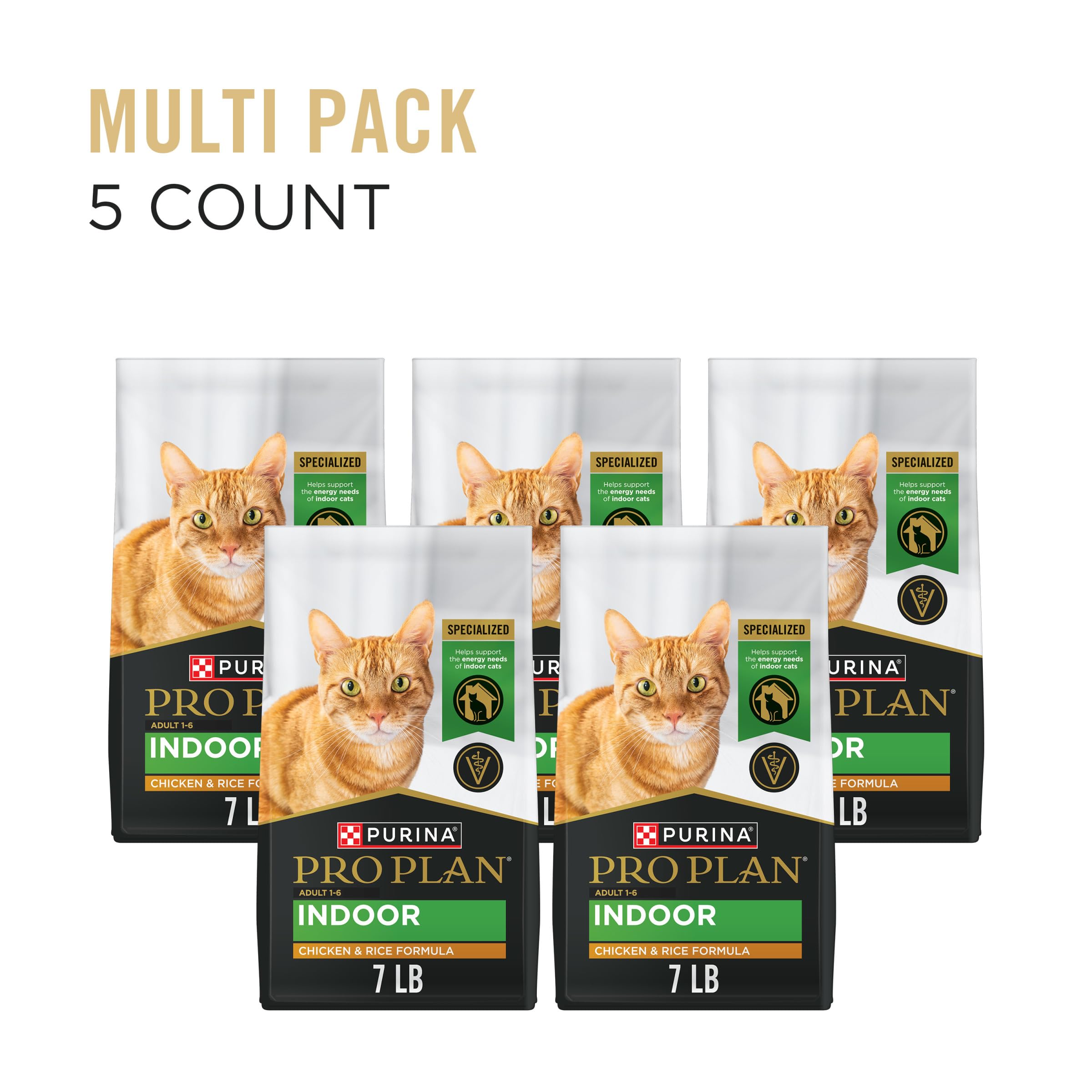 Purina Pro Plan kibble closeup highlights chicken first ingredient for quality nutrition