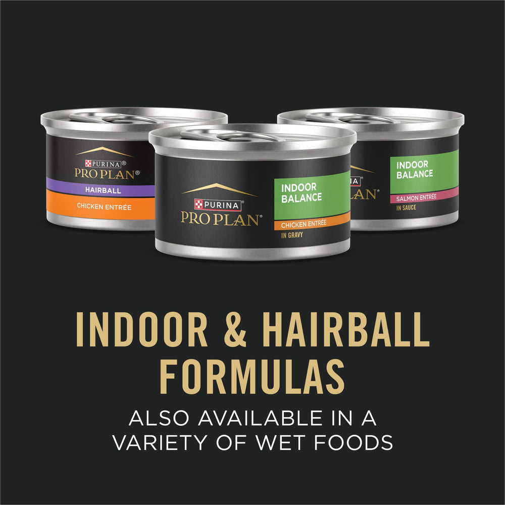 Purina Pro Plan Adult Indoor nutrition panel shows complete and balanced meals