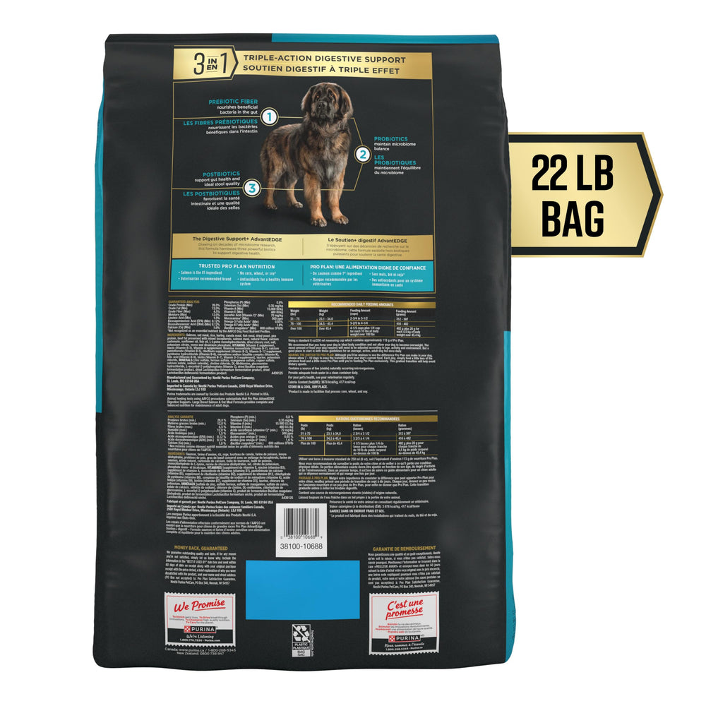 Purina Pro Plan AdvantEDGE close-up of salmon-first kibble showing quality protein
