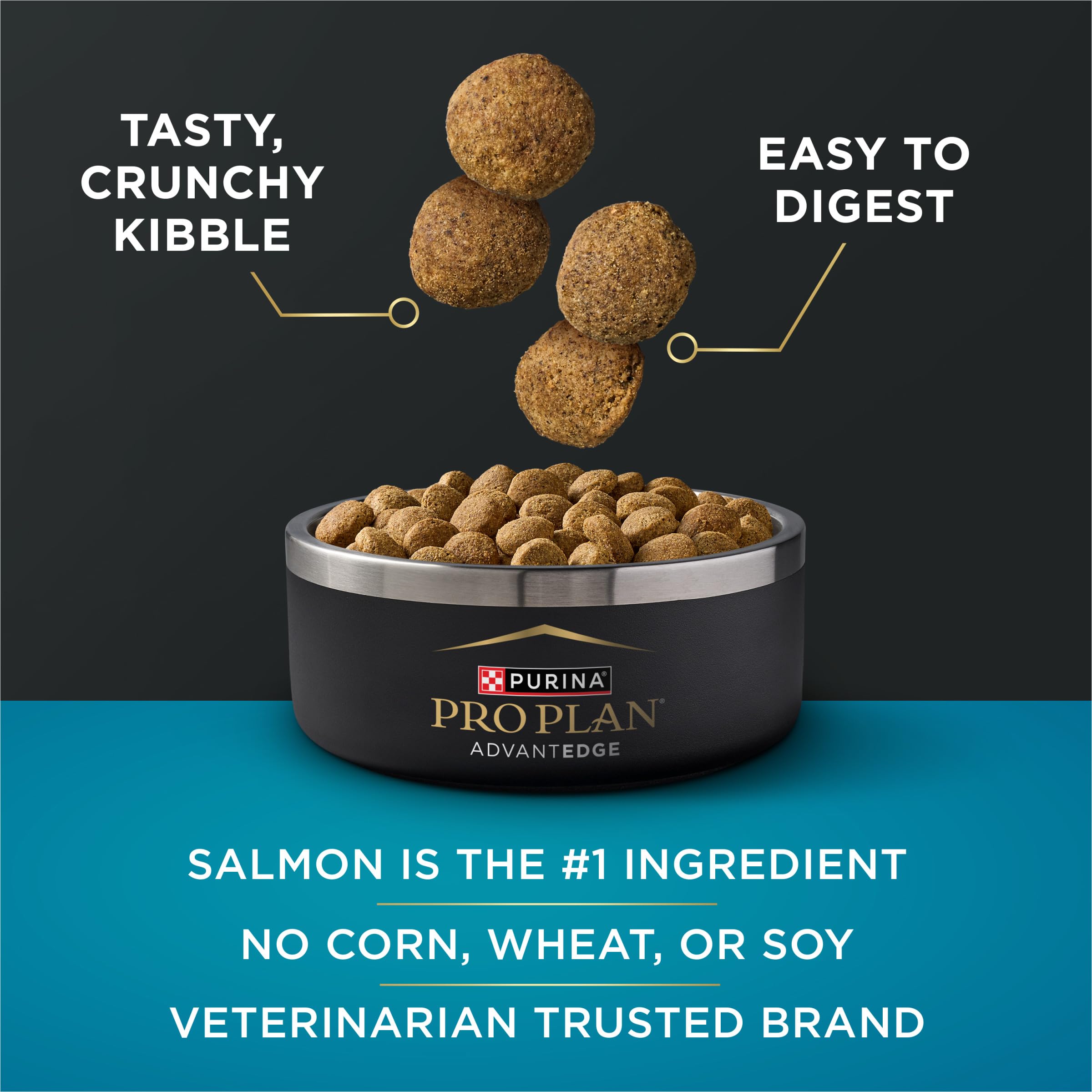 Purina Pro Plan AdvantEDGE dog eating from bowl during mealtime