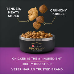 Purina Pro Plan AdvantEDGE kibble texture image shows varied textures for seniors