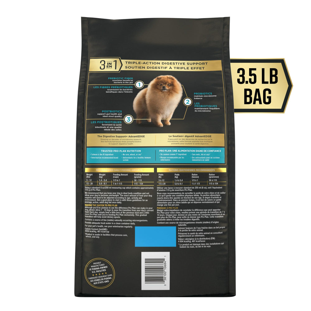 Salmon-first ingredient close-up in Purina Pro Plan AdvantEDGE small breed formula.