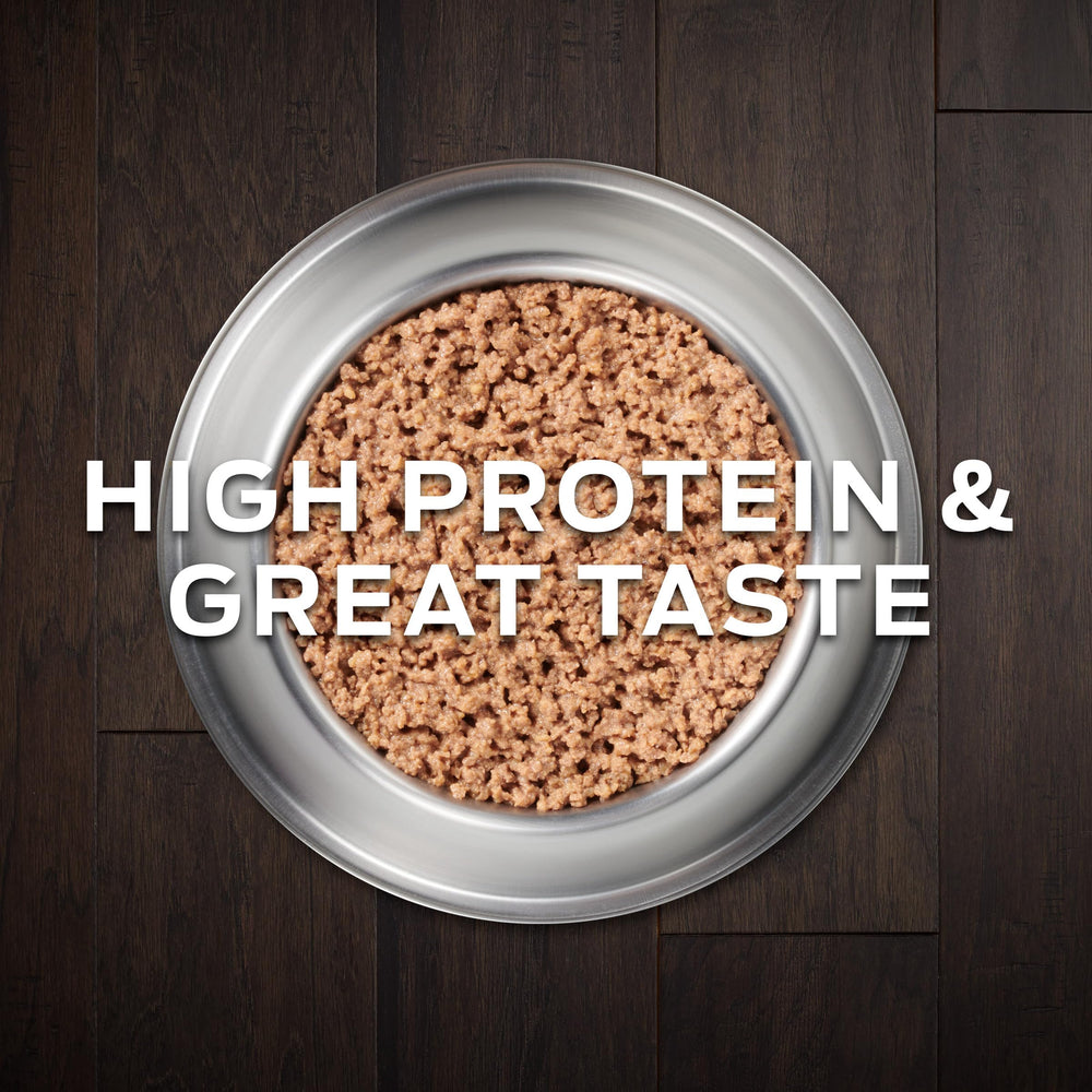 Purina Pro Plan CardioCare can ingredients image highlighting cardiac protection blend for canine heart support.