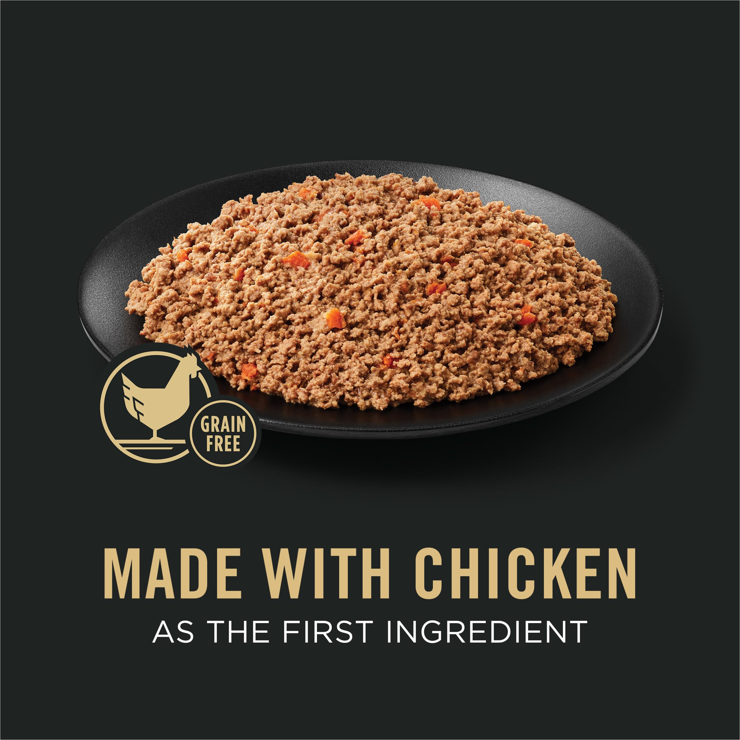 Purina Pro Plan classic pate close up highlights real chicken