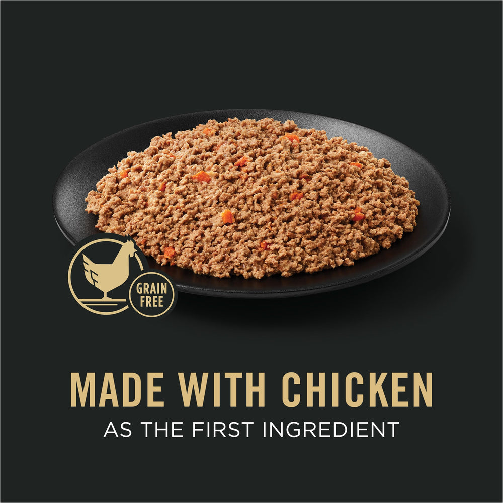 Purina Pro Plan classic pate close up highlights real chicken