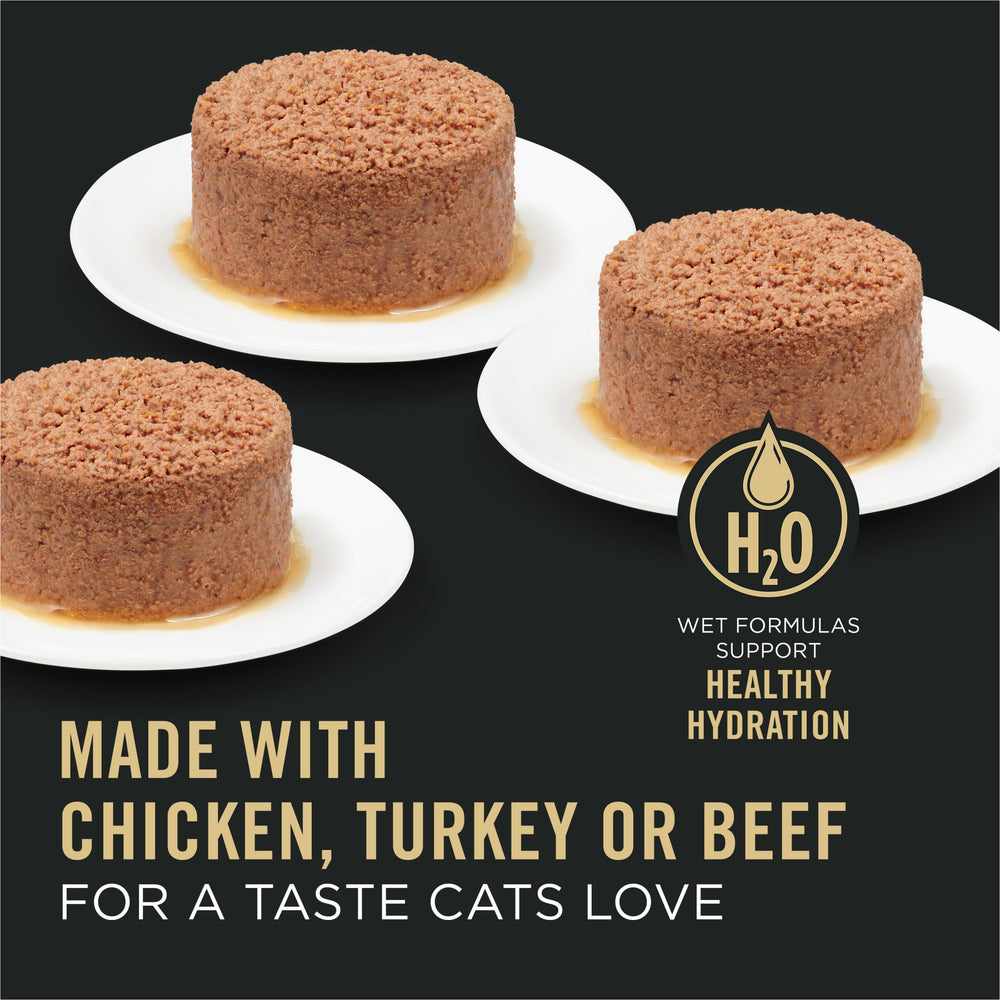 Purina Pro Plan Complete Essentials chicken wet cat can; convenient 3 oz serving.