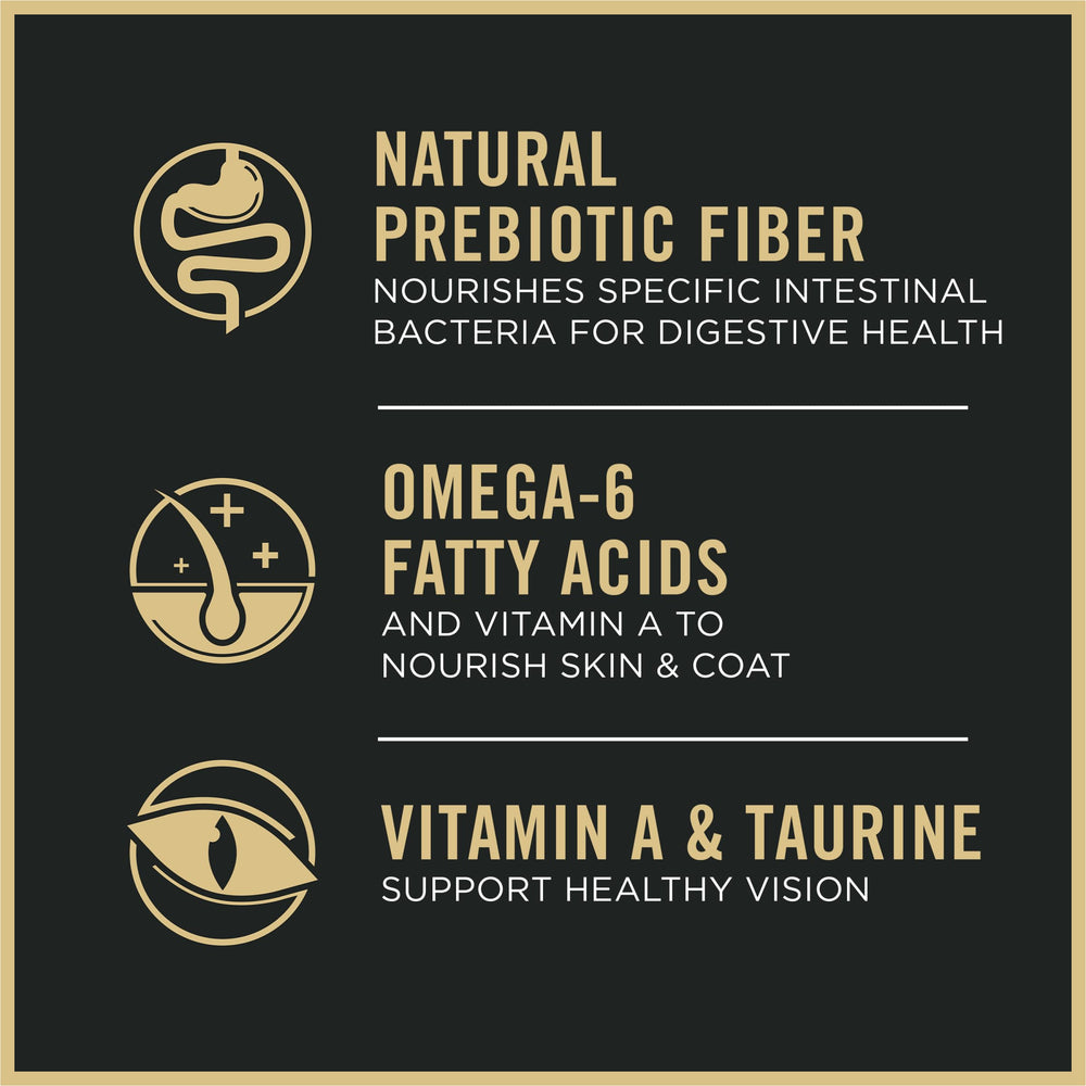 Purina Pro Plan Complete Essentials crunchy kibble with tender shreds for variety.