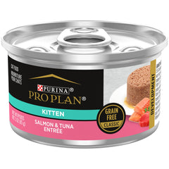 Purina Pro Plan DEVELOPMENT salmon-tuna-entree can showing real salmon and tuna for growth support