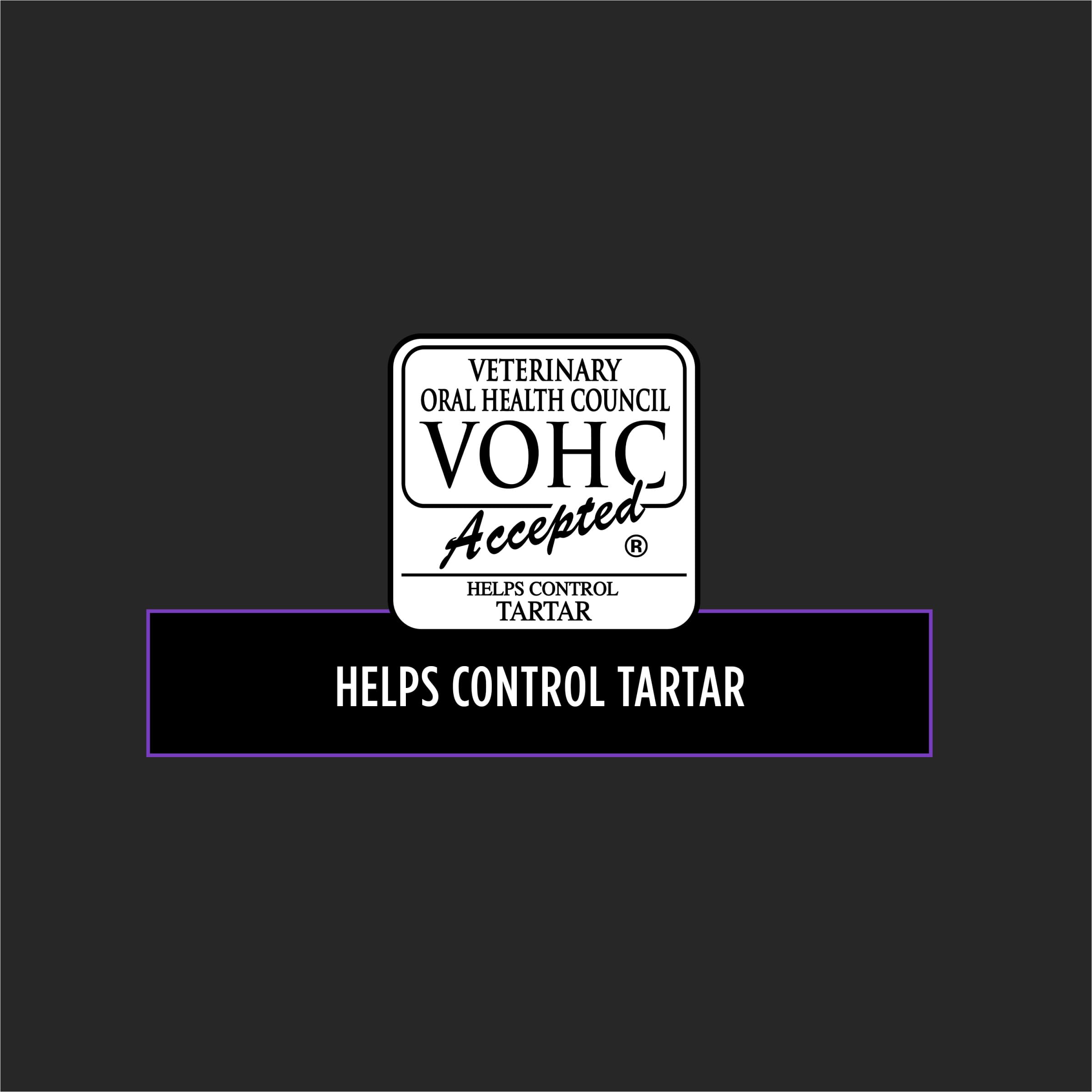 Purina Pro Plan DH Dental Small Bites VOHC seal signifies tartar control