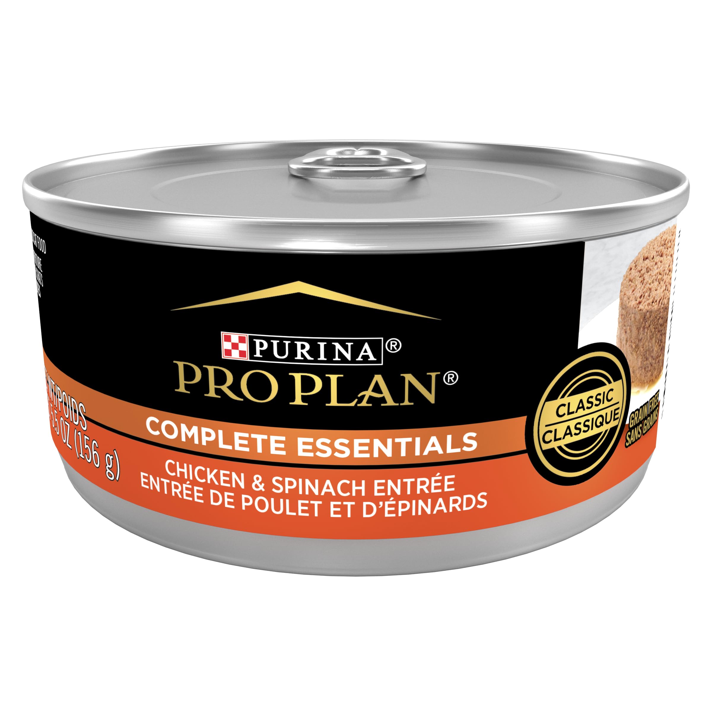 Purina Pro Plan grain free pate chicken image highlighting real chicken for protein support