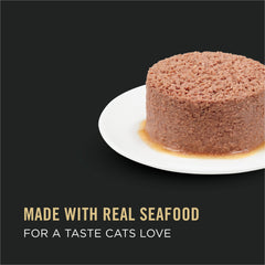 Purina Pro Plan Grain Free Seafood Entree pate can open showing premium high-protein formula.