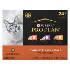 Purina Pro Plan Gravy chicken cans show a flavorful, protein rich adult cat meal