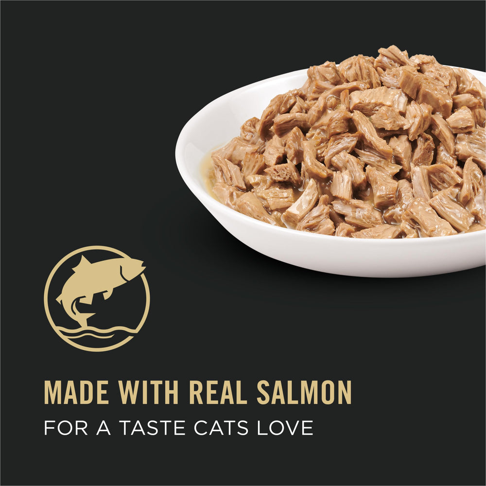 Purina Pro Plan Gravy Salmon Entree in Sauce ingredients showing real salmon and wholesome profile.