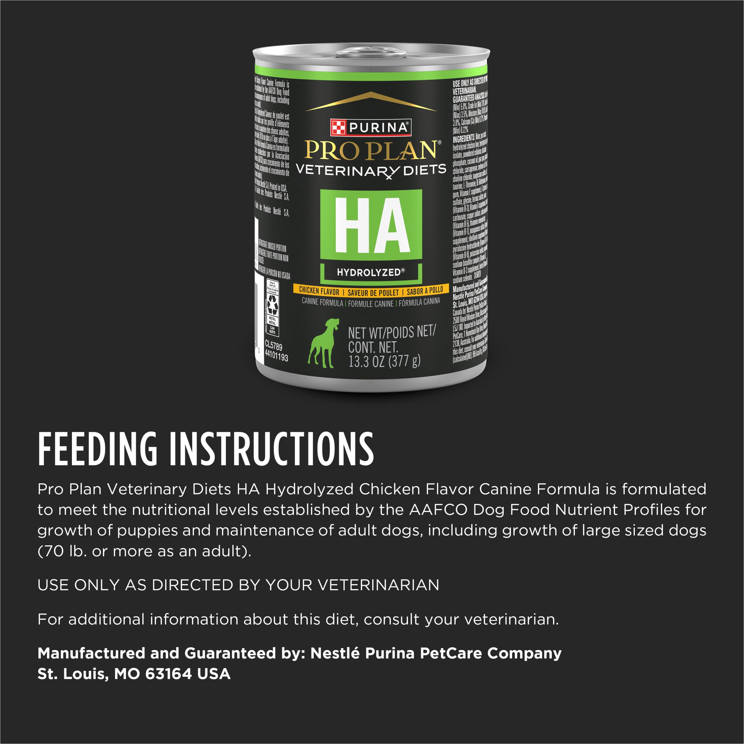 Purina Pro Plan HA hydrolyzed chicken wet food texture close-up showing tender morsels