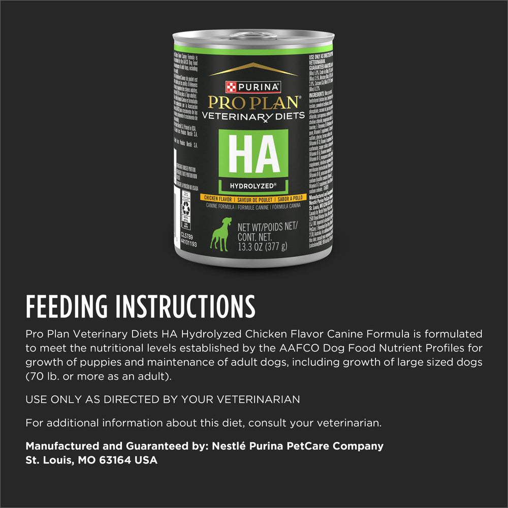 Purina Pro Plan HA hydrolyzed chicken wet food texture close-up showing tender morsels