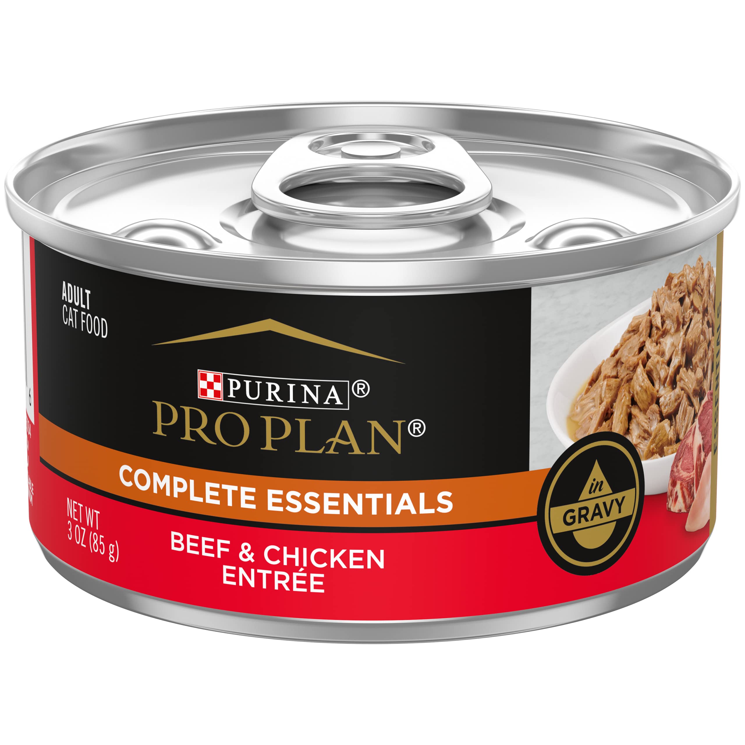 Purina Pro Plan High Protein Wet Gravy beef and chicken entree image for adult cats