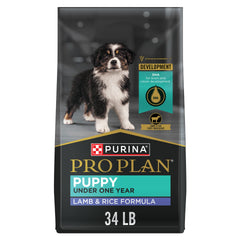 Purina Pro Plan high protein puppy kibble with real lamb for lean growth