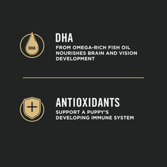 Purina Pro Plan High Protein Puppy Food with DHA supports brain and vision development