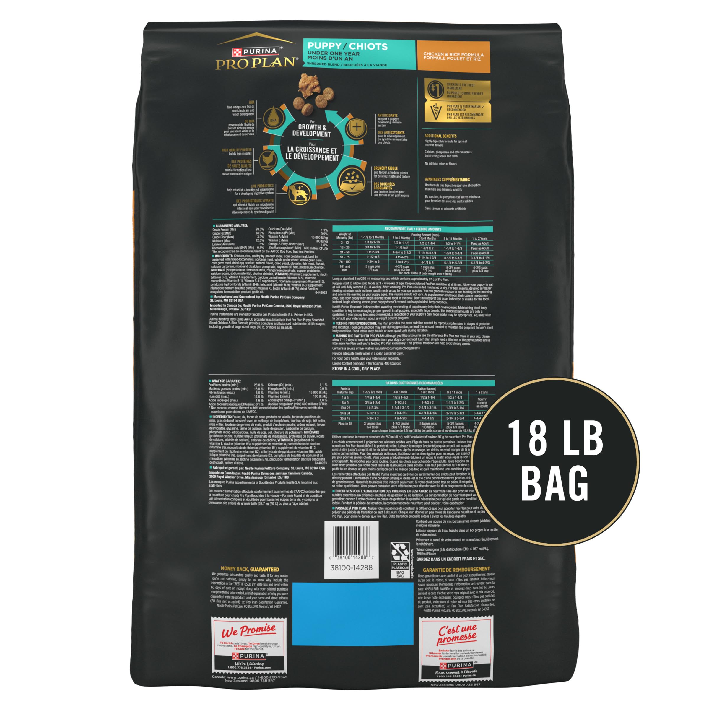 Purina Pro Plan High Protein Puppy serving bowl ready for mealtimes