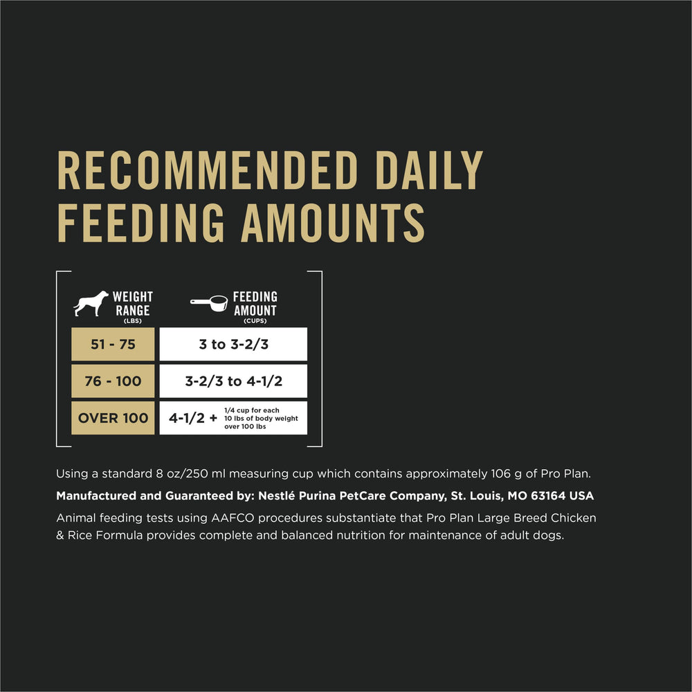 Purina Pro Plan large-breed 34 lb bag shown in a product shot