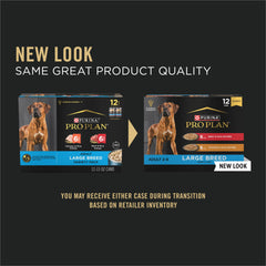 Purina Pro Plan Large Breed Beef in Gravy can for protein-rich meals.