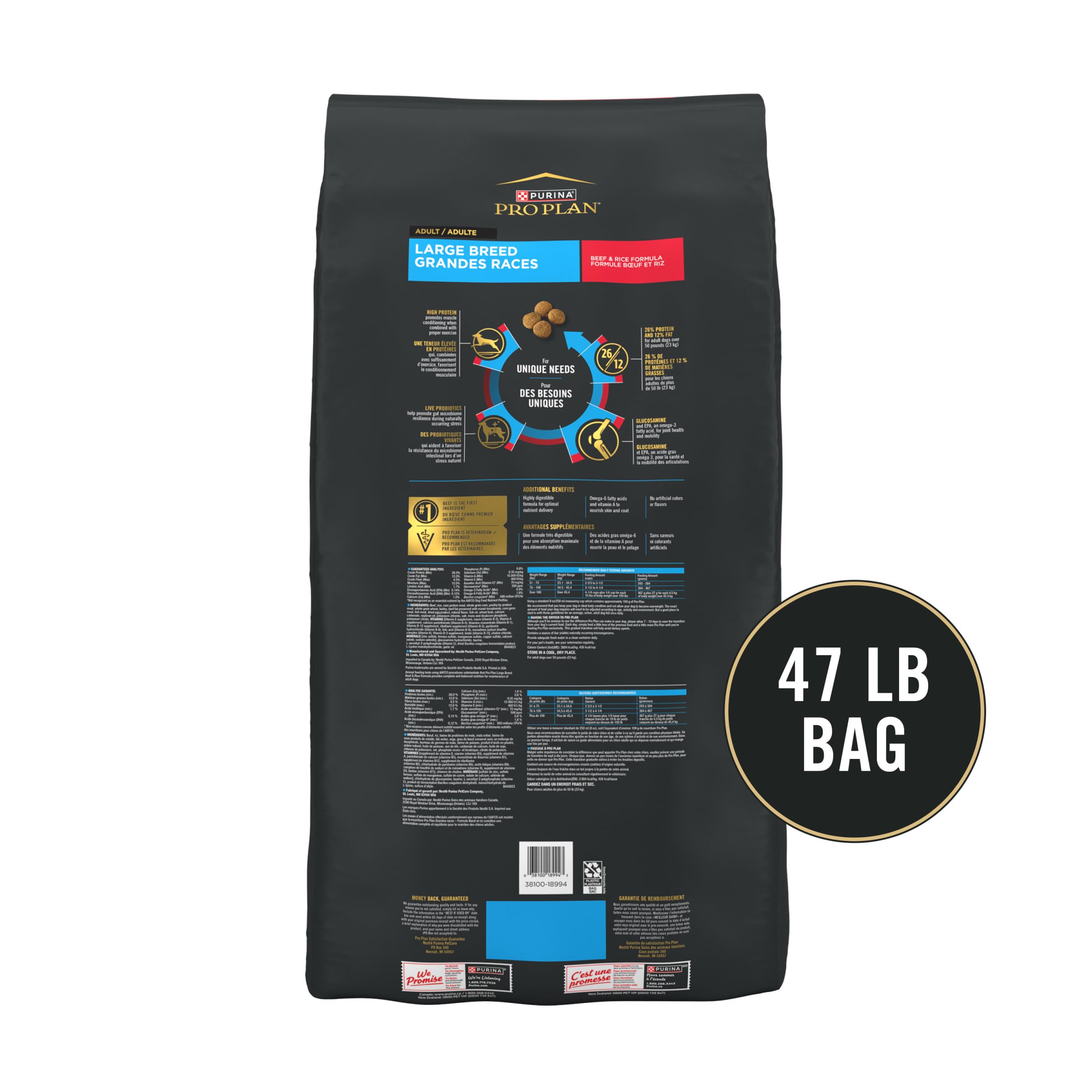 Purina Pro Plan Large Breed coat-health image suggests skin and coat nourishment