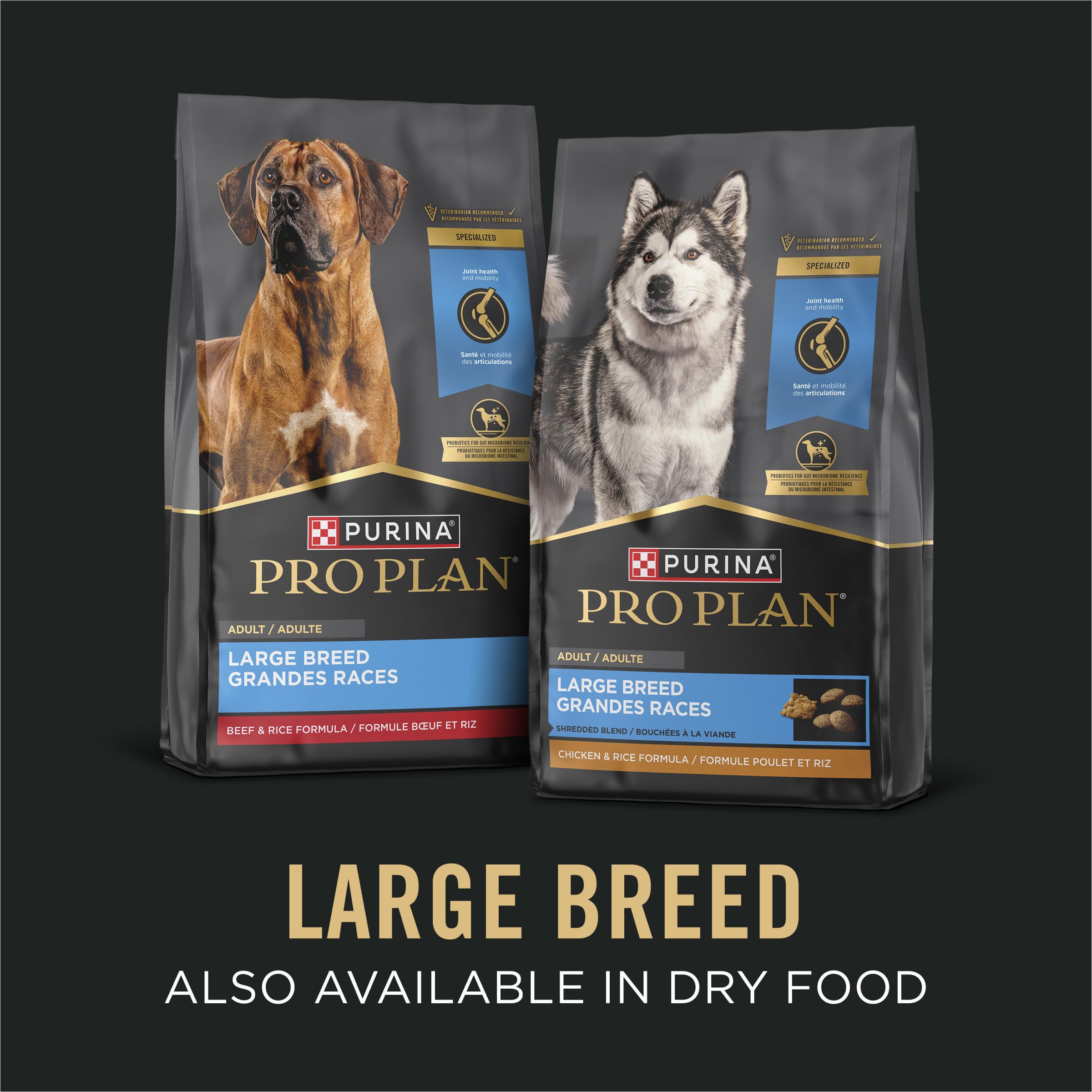 Purina Pro Plan Large Breed meal option intended to support immune health.