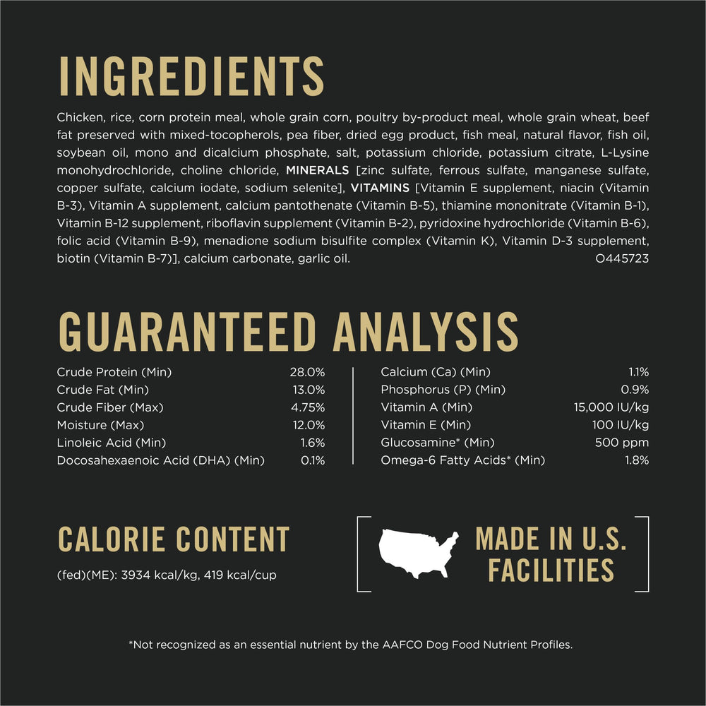 Purina Pro Plan Large Breed Puppy meal time image conveys balanced nutrition.