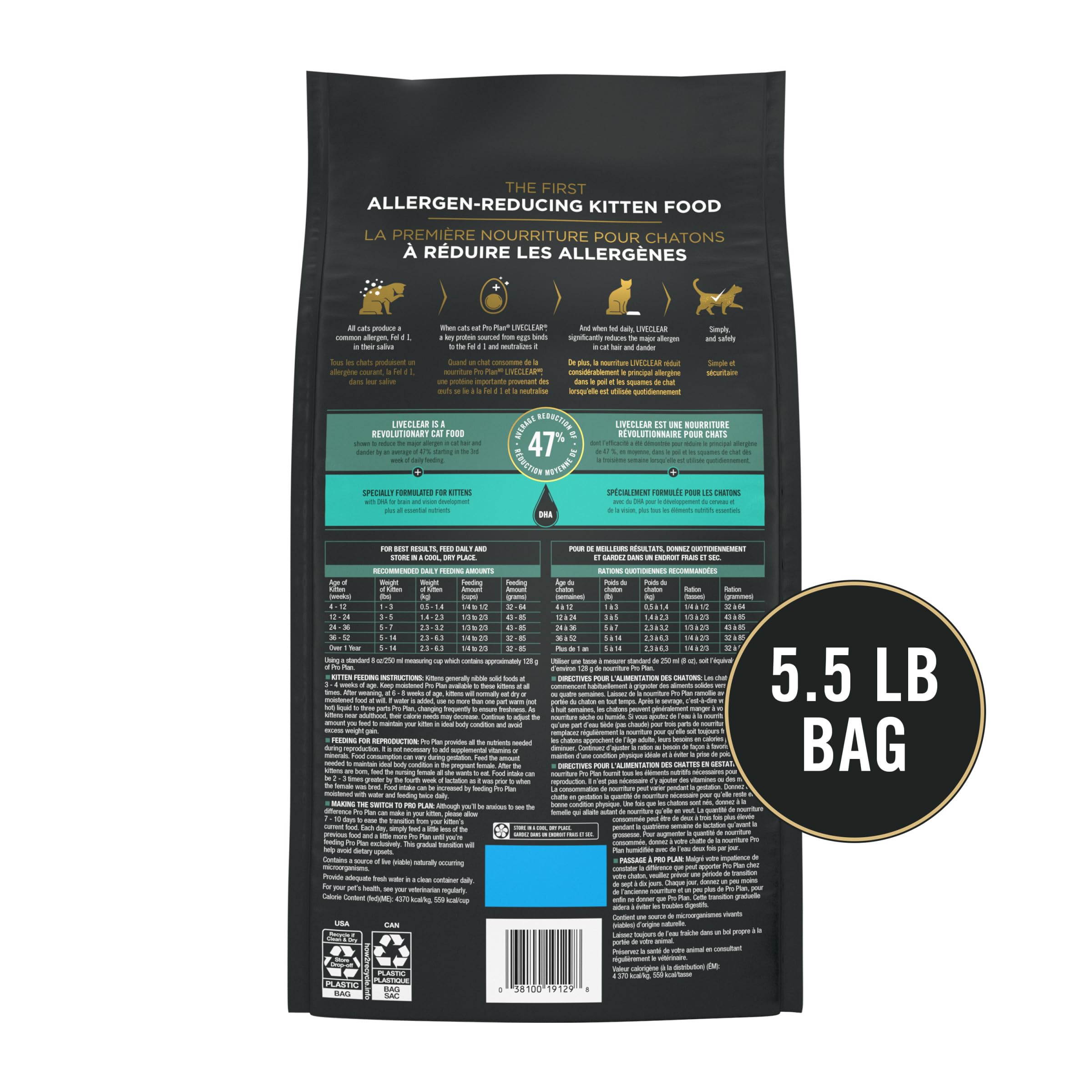 Purina Pro Plan LiveClear allergen-reduction infographic for households.