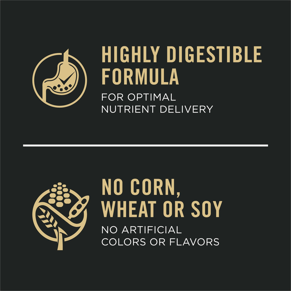 Purina Pro Plan no wheat, no soy, no artificial colors or flavors.