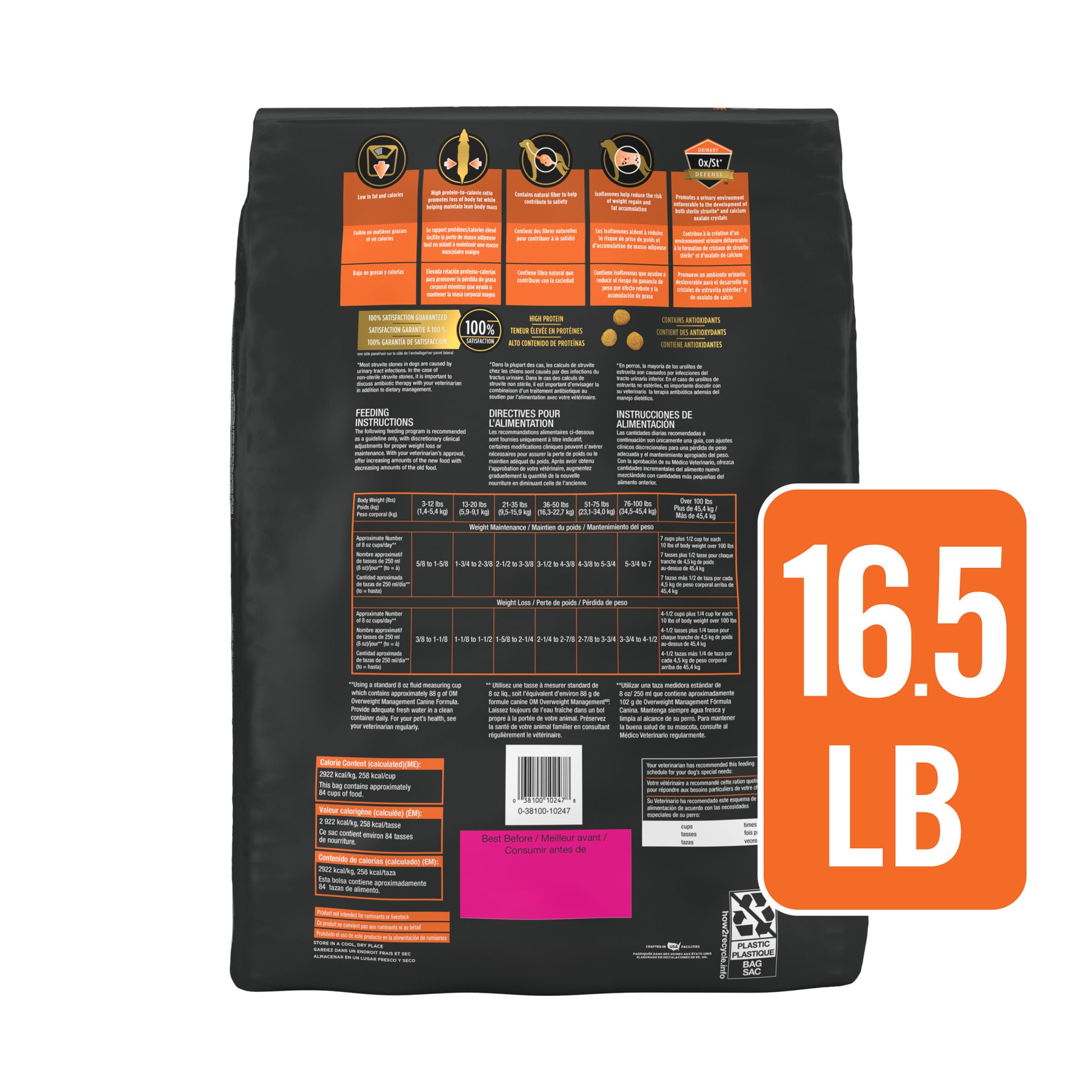 Purina Pro Plan OM dog with veterinarian guidance for weight management