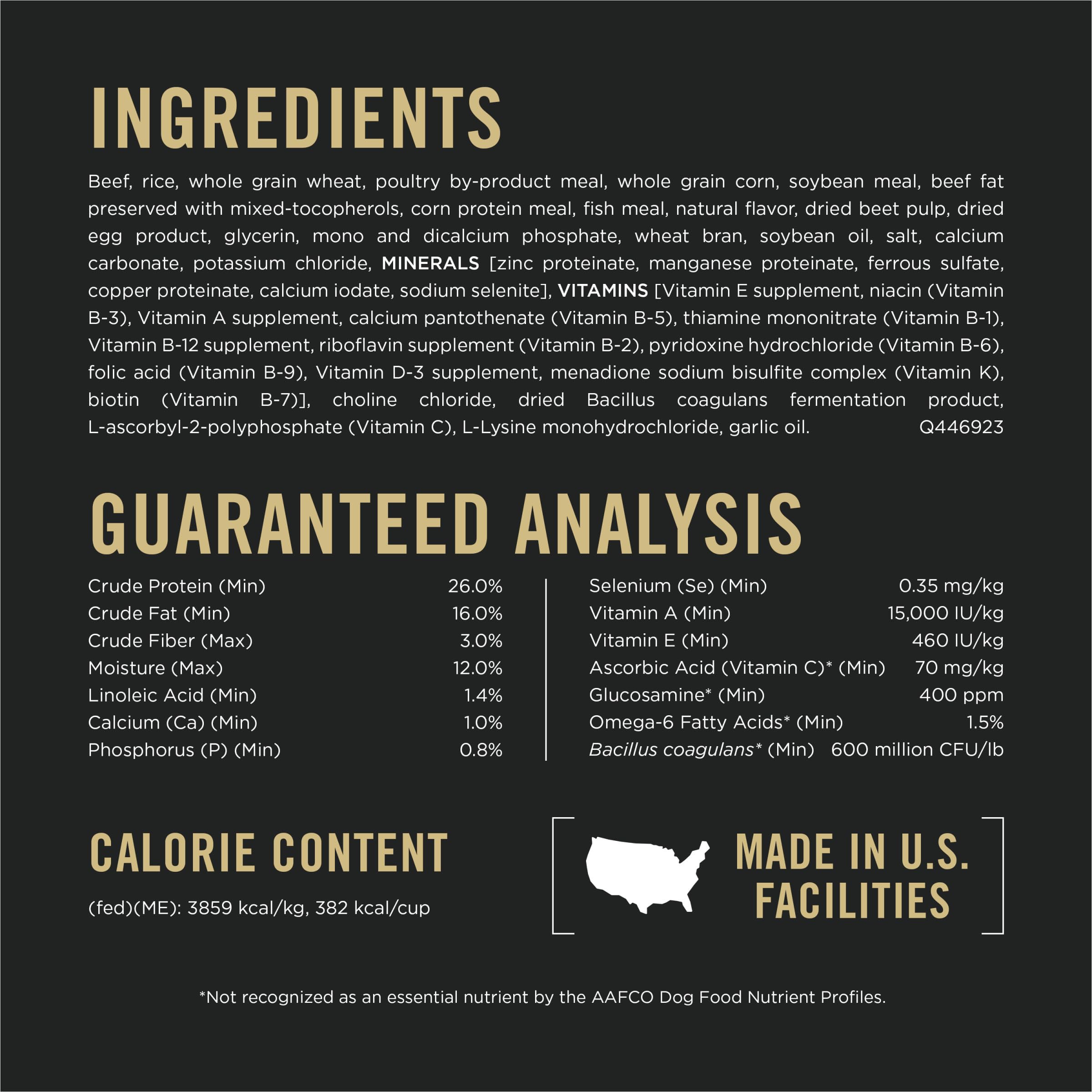 Purina Pro Plan probiotics closeup communicates guaranteed live probiotics for digestion.