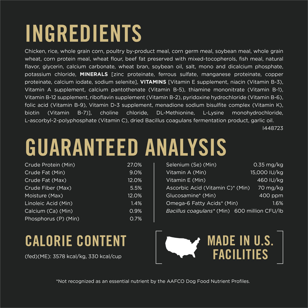 Purina Pro Plan probiotics and prebiotic fiber support digestive balance.