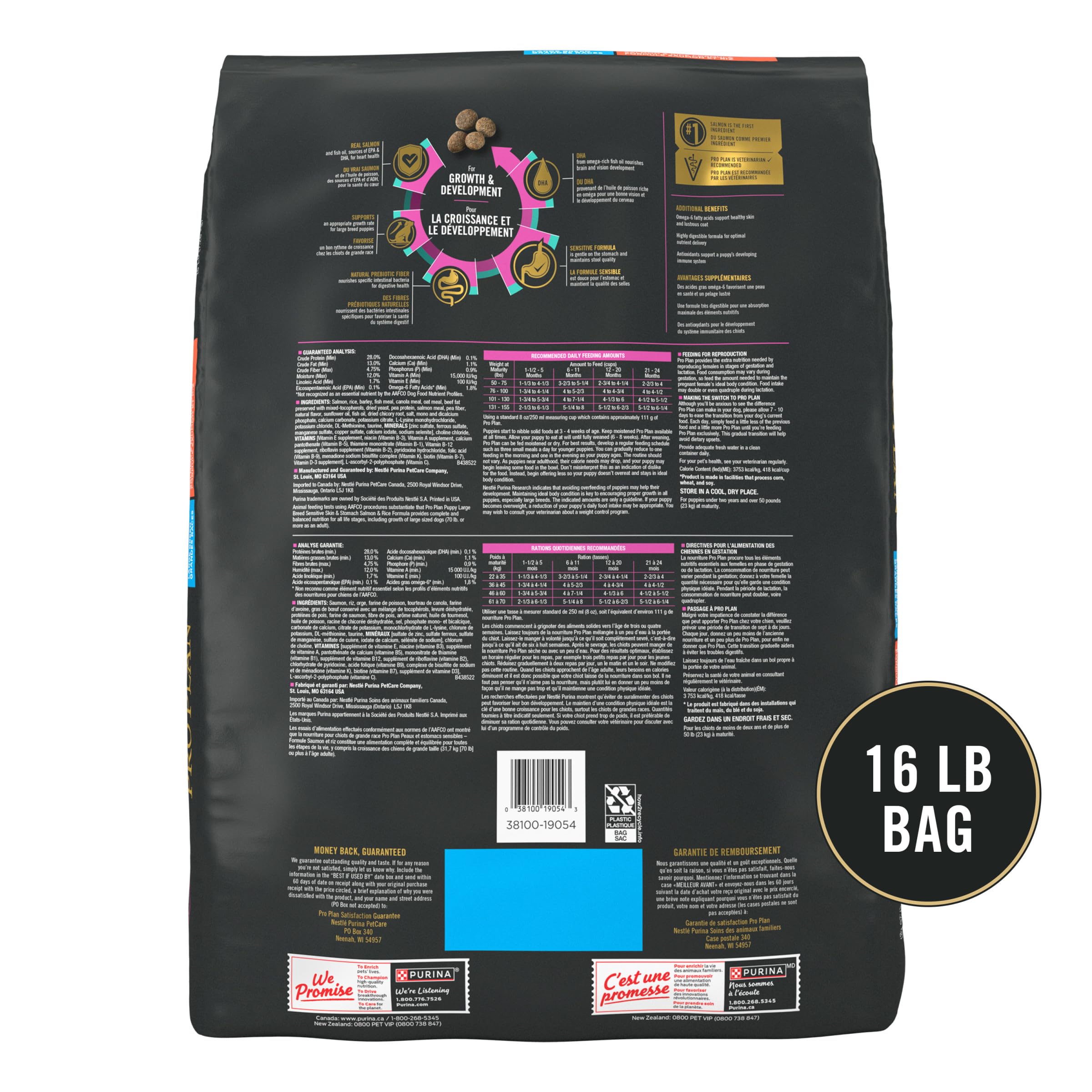 Purina Pro Plan guaranteed live probiotics support digestive and immune health.